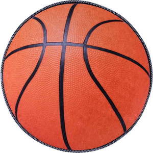 Oranžový prateľný detský koberec ø100 cm Basketball – Vitaus vyobraziť