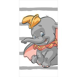 Bielo-sivá bavlnená detská osuška 70x140 cm Dumbo "Stripe" – Jerry Fabrics vyobraziť