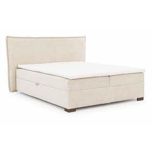 Béžová boxspring posteľ s úložným priestorom 200x200 cm Lysa – Ropez vyobraziť