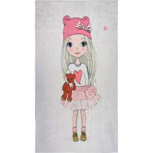 Prateľný detský koberec 120x180 cm Cute Girl and the Bear – Vitaus vyobraziť