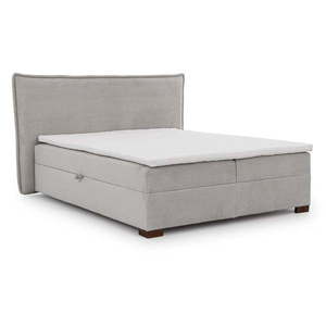 Svetlosivá boxspring posteľ s úložným priestorom 160x200 cm Lysa – Ropez vyobraziť