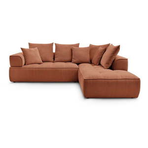 Terakotová ženilková rohová pohovka (pravý roh/do L) Whesley – Bobochic Paris vyobraziť
