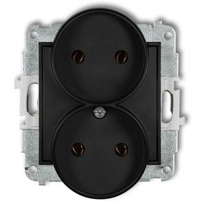 Zásuvka dovojitá B/U čierna mat 12MGPR-2 mini vyobraziť