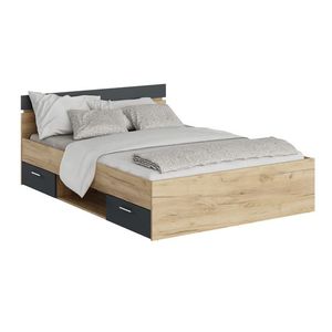 KONDELA Michigan New 140 posteľový rám s úložným priestorom dub artisan / grafit vyobraziť
