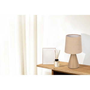 Béžová stolová lampa s textilným tienidlom (výška 24, 5 cm) Satti – Candellux Lighting vyobraziť