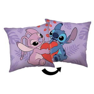 Fleecový detský vankúšik 40x40 cm Lilo and Stitch "Kiss" – Jerry Fabrics vyobraziť
