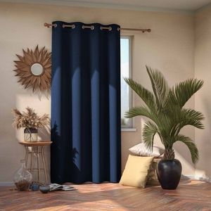 Modrý tieniaci záves AmeliaHome Eyelets, 245 × 140 cm vyobraziť