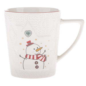 Biely porcelánový hrnček s vianočným motívom 380 ml Snowman – Dakls vyobraziť