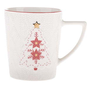 Biely porcelánový hrnček s vianočným motívom 380 ml Xmas Tree – Dakls vyobraziť