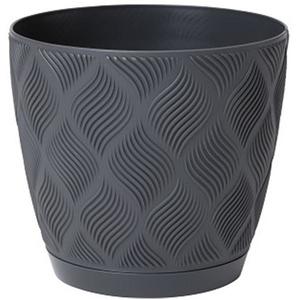 Kvetináč Flow Petit 13 s podmiskou 014 antracit vyobraziť