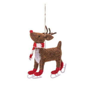 Textilná ručne vyrobená vianočná ozdoba 13 cm Skating Rudolph – Sass & Belle vyobraziť