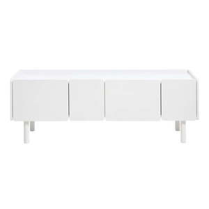 Biely TV stolík 160x55x45 cm Bera – Unique Furniture vyobraziť