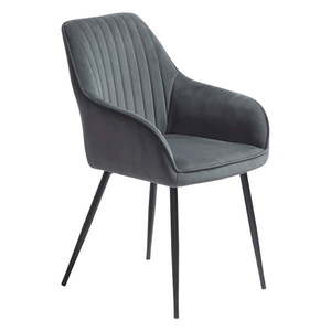 Sivé čalúnené jedálenské kreslá v súprave s podrúčkami 2 ks Nolan Stripe – Unique Furniture vyobraziť