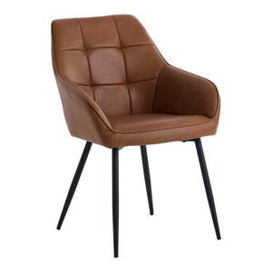 Hnedé čalúnené jedálenské kreslá v súprave s podrúčkami 2 ks Nolan Square – Unique Furniture vyobraziť