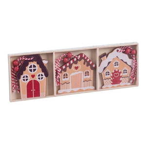 Drevené vianočné ozdoby v súprave 6 ks 7 cm Ginger House – Casa Selección vyobraziť