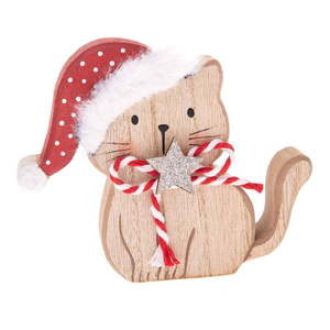 Drevená vianočná figúrka (výška 10 cm) Cat – Dakls vyobraziť
