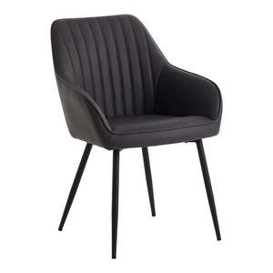 Tmavosivé čalúnené jedálenské kreslá v súprave s podrúčkami 2 ks Nolan Stripe – Unique Furniture vyobraziť