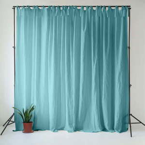 Tyrkysový ľanový záves 140x200 cm Coastal Blue – Linen Tales vyobraziť