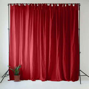 Červený ľanový záves 140x330 cm Lava Falls – Linen Tales vyobraziť