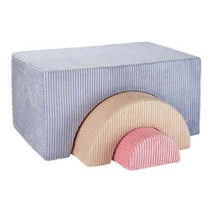 Modré menčestrové penové ihrisko 75x49x37 cm Rainbow Montessori – Wigiwama vyobraziť
