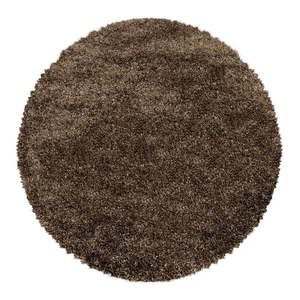 Tmavohnedý okrúhly koberec ø 160 cm Fluffy – Ayyildiz Carpets vyobraziť