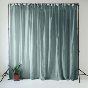 Sivomodrý ľanový záves 140x250 cm Blue Fog – Linen Tales vyobraziť