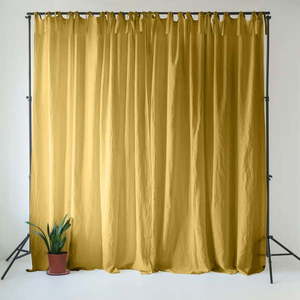 Žltý ľanový záves 140x250 cm Lemon Curry – Linen Tales vyobraziť
