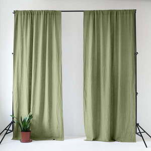 Svetlozelený ľanový záves 140x330 cm Sage – Linen Tales vyobraziť
