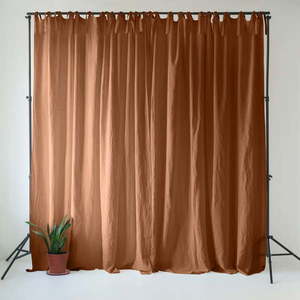 Hnedý ľanový záves 140x250 cm Hazelnut – Linen Tales vyobraziť