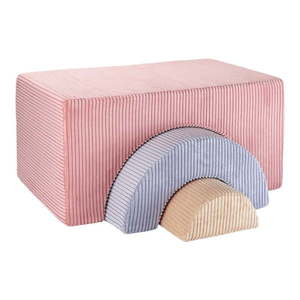 Ružové menčestrové penové ihrisko 75x49x37 cm Rainbow Montessori – Wigiwama vyobraziť