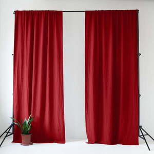 Červený ľanový záves 140x200 cm Lava Falls – Linen Tales vyobraziť
