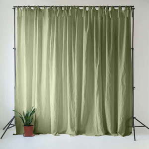 Svetlozelený ľanový záves 140x170 cm Sage – Linen Tales vyobraziť