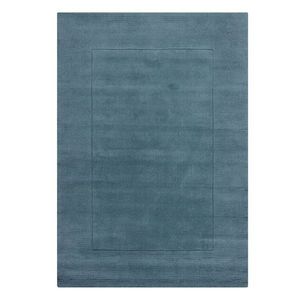 Modrý ručne tkaný vlnený koberec 160x230 cm Textured Wool Border – Flair Rugs vyobraziť