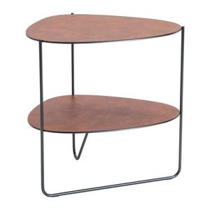 Koňakovohnedý kovový konferenčný stolík 37x44 cm Curve Double Bull – LIND DNA vyobraziť