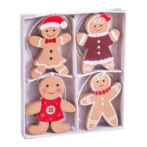 Drevené vianočné ozdoby v súprave 8 ks 6 cm Gingerbread – Casa Selección vyobraziť