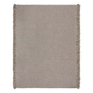 Sivý ručne tkaný koberec s prímesou vlny 200x290 cm Rene Fringed Ribbed – Flair Rugs vyobraziť