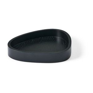Čierny dekoratívny drevený úložný box 18x16x3 cm Curve M – LIND DNA vyobraziť