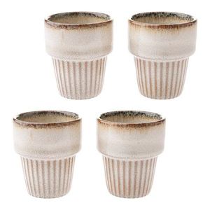 Krémovobiele kameninové šálky v súprave 4 ks na espresso 100 ml Tone – Dakls vyobraziť