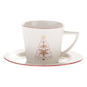 Biela porcelánová šálka s vianočným motívom 110 ml Xmas Tree – Dakls vyobraziť
