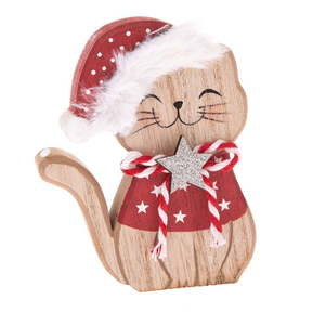 Drevená vianočná figúrka (výška 11 cm) Happy Cat – Dakls vyobraziť