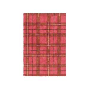 Červený prateľný/ručne tkaný bavlnený koberec 140x190 cm Tartan Vintage Red – Lorena Canals vyobraziť