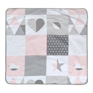 Ružová/sivá detská deka z mikroplyšu 80x80 cm Happy Patch – Roba vyobraziť