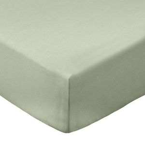Zelená napínacia plachta z bavlneného perkálu 90x190 cm Cotton Percale – Bianca vyobraziť