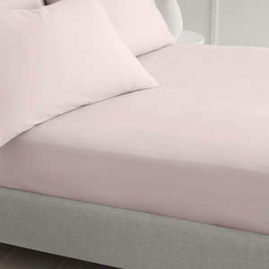 Ružová napínacia plachta z bavlneného perkálu 90x190 cm Cotton Percale – Bianca vyobraziť