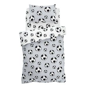 Svetlosivé fleecové detské obliečky na dvojlôžko 200x200 cm Football – Catherine Lansfield vyobraziť