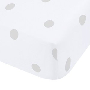 Biela/sivá napínacia flanelová plachta 90x190 cm Polka Dot – Catherine Lansfield vyobraziť
