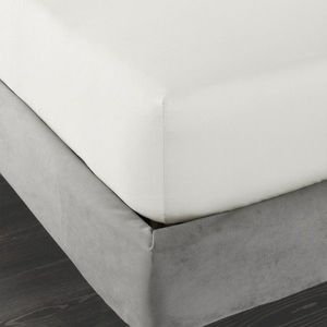 Slonovinová napínacia plachta z bavlneného saténu 90x190 cm Cotton Sateen – Bianca vyobraziť