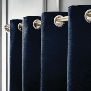 Tmavomodré termozávesy v súprave 2 ks zo ženilky 168x229 cm Selene Luxury Chenille – Hyperion vyobraziť