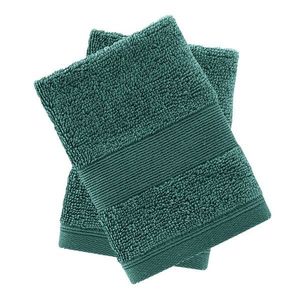 Tmavozelené froté bavlnené uteráky v súprave 2 ks 30x30 cm Anti–Bacterial – Catherine Lansfield vyobraziť