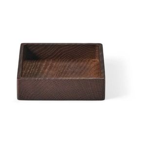 Hnedý dekoratívny drevený úložný box 11x11x3 cm Square S – LIND DNA vyobraziť